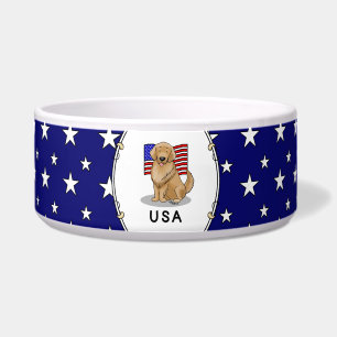 Écuelle Drapeau américain USA Retriever doré Chien