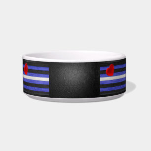 Écuelle Drapeau de fierté en cuir SlipperyJoe's noir bleu 