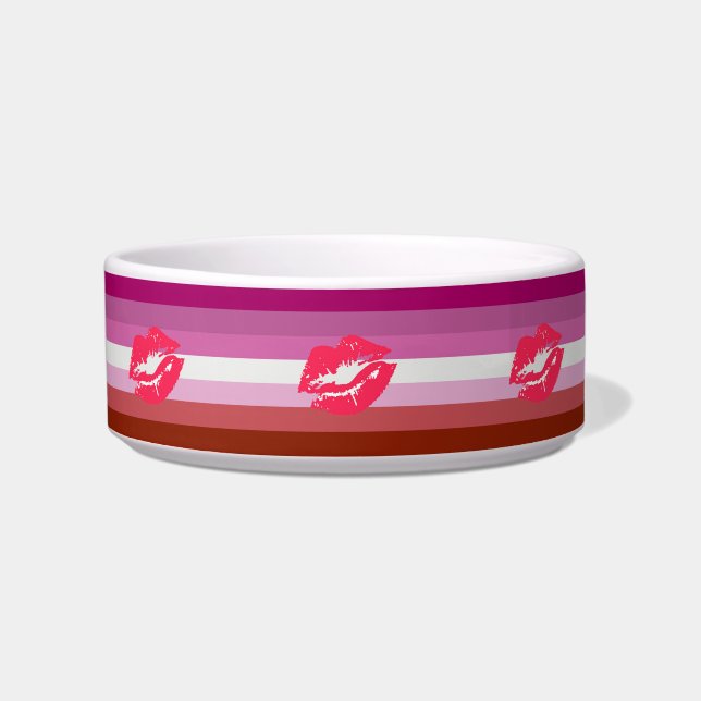 Écuelle Drapeau de fierté lesbienne au rouge à lèvres (Devant)