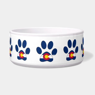 Écuelle Drapeau du Colorado Bowl motif empreinte de patte