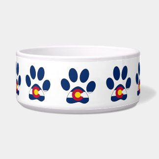 Écuelle Drapeau du Colorado Bowl motif empreinte de patte