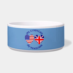 Écuelle Drapeaux britanniques américains cœur patrimoine p