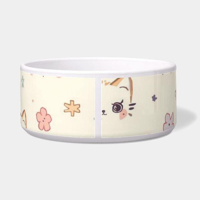 Écuelle Drôle Cat Meow Motif de dessin (Dos)