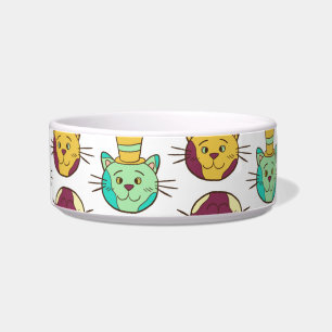 Écuelle Drôle chat de dessin animé portant des Casquettes