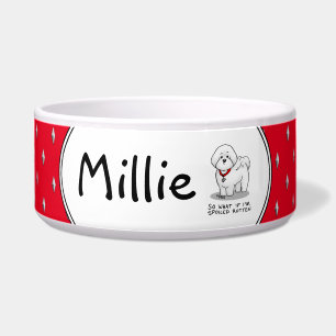 Écuelle Drôle de Bichon Frise gâté à l'os - Mignon