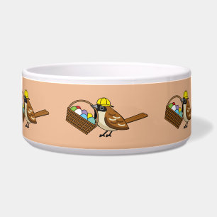 Écuelle Drôle mignon oiseau avec Motif de panier d'oeufs c