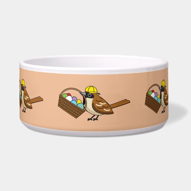 Écuelle Drôle mignon oiseau avec Motif de panier d'oeufs c (Devant)