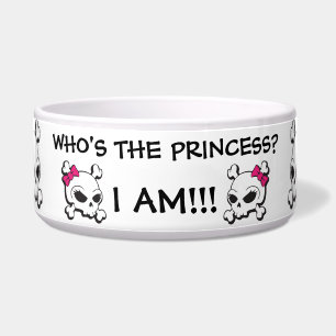 Écuelle Drôle mignon Rose Bow Crossbones Motif crâne