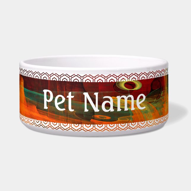 Écuelle Eau Orange Rouge Bleu moderne Art Abstrait Motif (Devant)