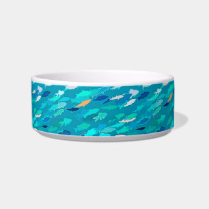 Écuelle École de Poissons, Turquoise, Bleu et Aqua