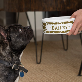 Écuelle Élégant Chien pattes marron customisé bol de anima