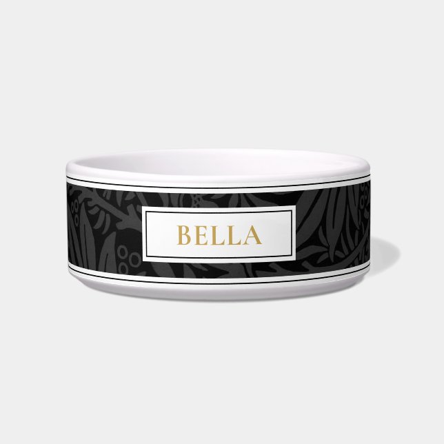 Écuelle Elégant Gold Nom de l'animal de compagnie Motif Fl (Devant)