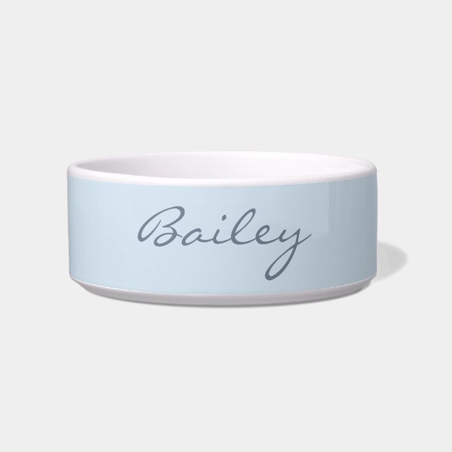Écuelle Elegant Soft Blue Handwritten Script Name Custom (Devant)