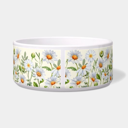 Écuelle Elegant Yellow Daisy Personalized Pet Bowl (Dos)