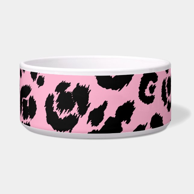 Écuelle Empreinte de léopard noir rose (Devant)