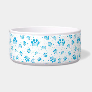 Écuelle Empreinte de patte bleue et motif de peigne de toi