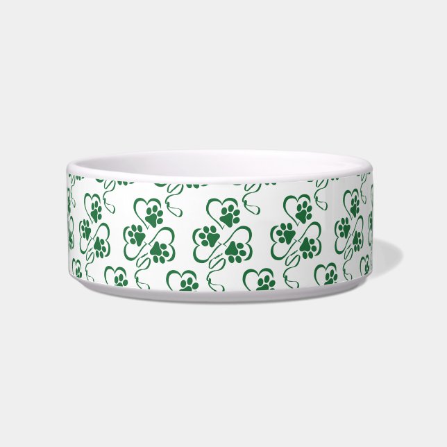 Écuelle Empreinte de patte de chien Shamrock irlandais (Devant)