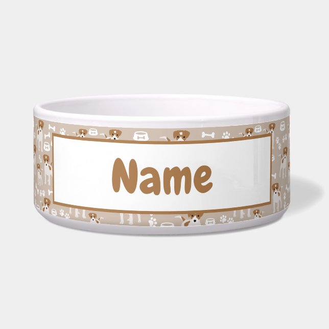 Écuelle Empreinte de patte de chiot de chien mignon Motif (Devant)