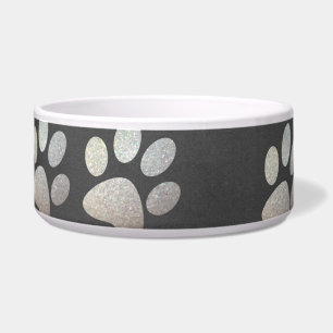 Écuelle Empreinte de patte de compagnie avec paillettes ar