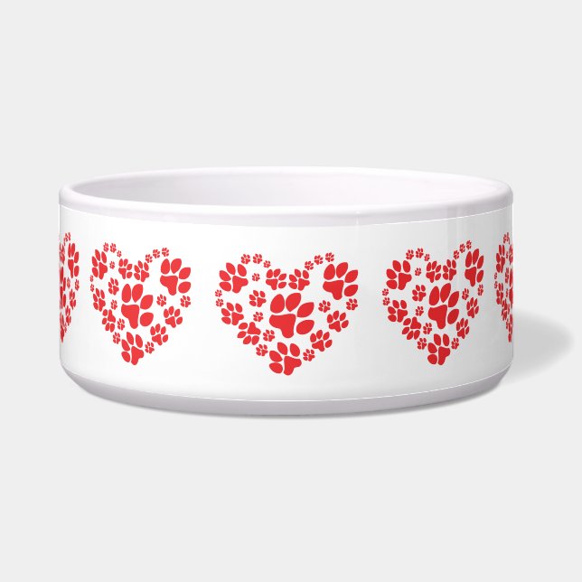 Écuelle Empreinte de patte Heart Dog Bowl (Devant)