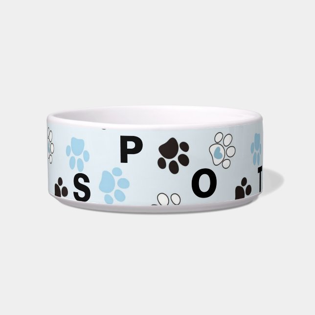 Écuelle Empreinte de patte personnalisé Medium Dog Bowl (Devant)