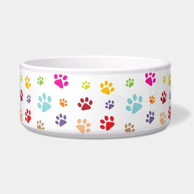 Écuelle Empreintes de pattes colorés Pet Bowl (Droite)