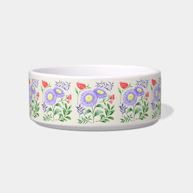 Écuelle Ensemble de fleurs peintes en aquarelle (Devant)