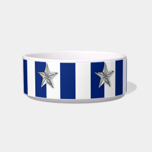 Écuelle Étoile d'argent marine sur les bandes bleues