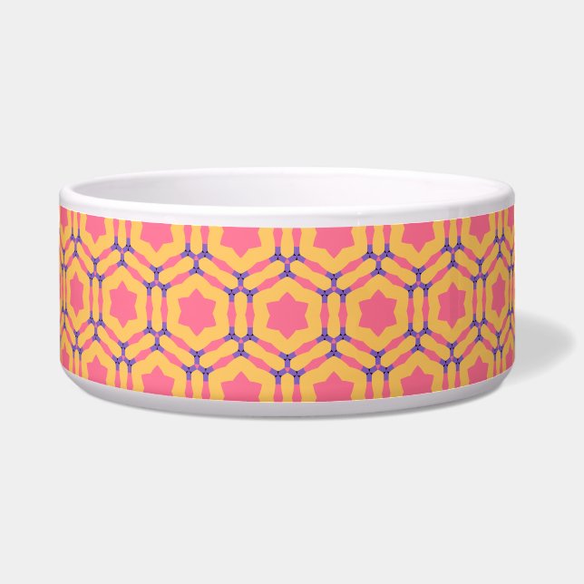 Écuelle Étoiles roses motif hexagone (Devant)