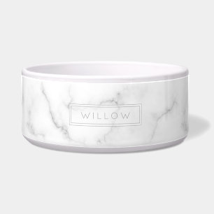 Écuelle Faux Light Marble Look-Like And Name Minimalist