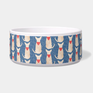 Écuelle Fawn Chihuahua avec Bandana Ceramic Pet Bowl