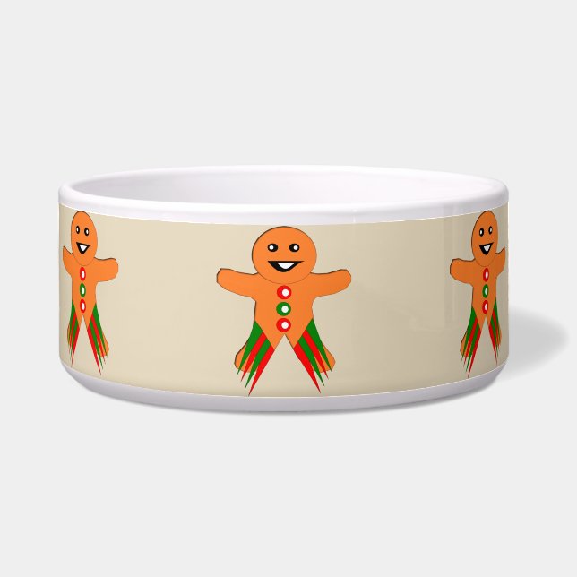 Écuelle Fête de Noël Gingerbread Man Pet Bowl (Devant)