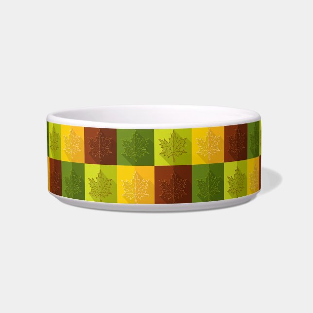 Écuelle Feuilles d'érable d'automne, brun et vert (Devant)