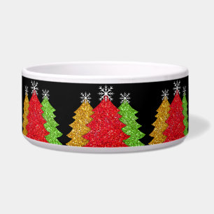 Écuelle Flacon de neige de l'arbre de Noël rouge étincelan