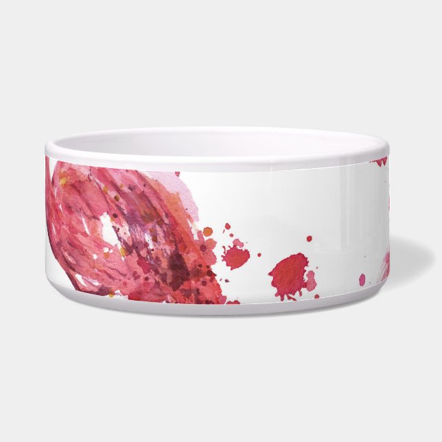 Écuelle Flamant rose motif aquarelle, design dynamique. (Devant)