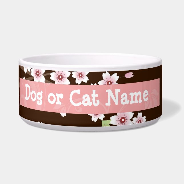 Écuelle Fleur de bois de chien rose/Brown personnalisée (Gauche)