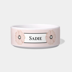 Écuelle Fleur rose personnalisée & Coeurs Chig Bowl