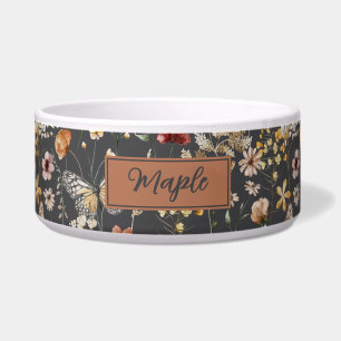 Écuelle Fleur Sauvage Grise Charbon Personnalisée pour Ani