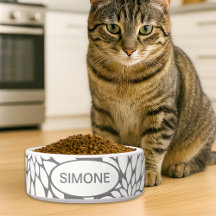 Fleurs blanches Nom personnalisé Animal de compagn