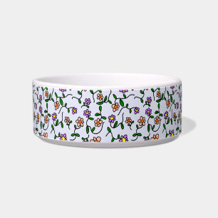 Écuelle Fleurs Colorées, Motif Floral, Feuillage, Boho