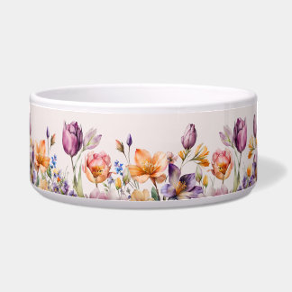 Écuelle Fleurs de printemps colorées Céramique Pet Bowl