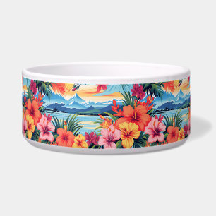 Écuelle Fleurs tropicales colorées et paysage