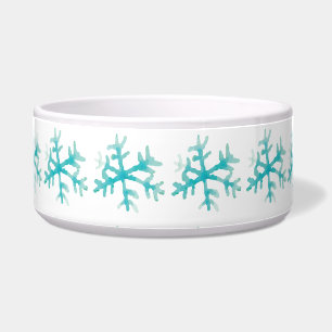 Écuelle Flocon de neige aquarelle bleu hiver