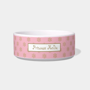 Écuelle Flocons de neige dorés faux rose Fêtes Personnalis