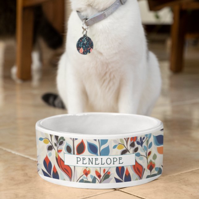 Écuelle Floral Abstrait moderne scandinave | Monogramme (Créateur téléchargé)