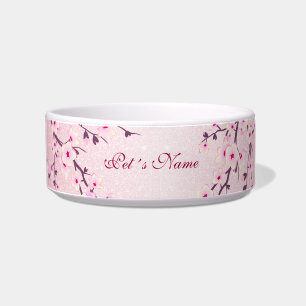 Écuelle Floral Cherry Blossoms Pink Sparkel Ajouter un nom