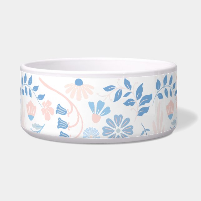 Écuelle Floral design boho block print blue pink girly (Devant)