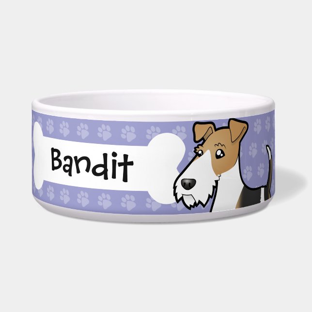 Écuelle Fox Terrier de fil de bande dessinée (Devant)
