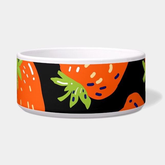 Écuelle Fraises Noir : Texture Vintage sans fil (Devant)