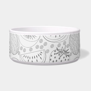 Écuelle Fruits tropicaux sans couture motif noir et blanc